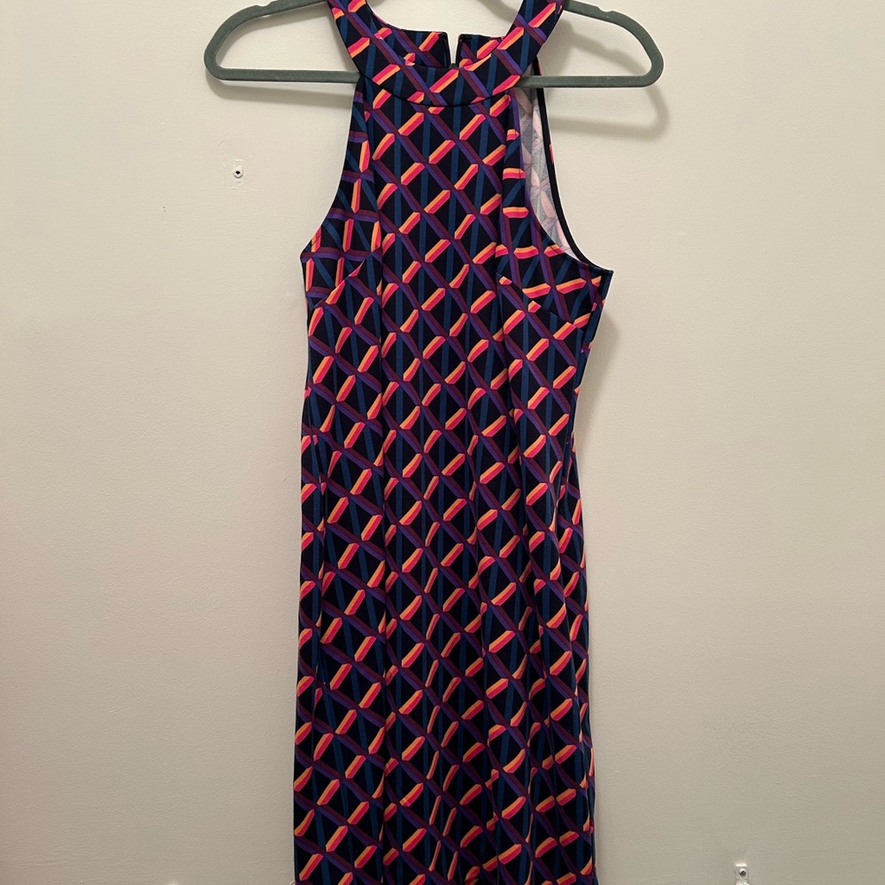Trina Turk Navy and Pink Halter Dress